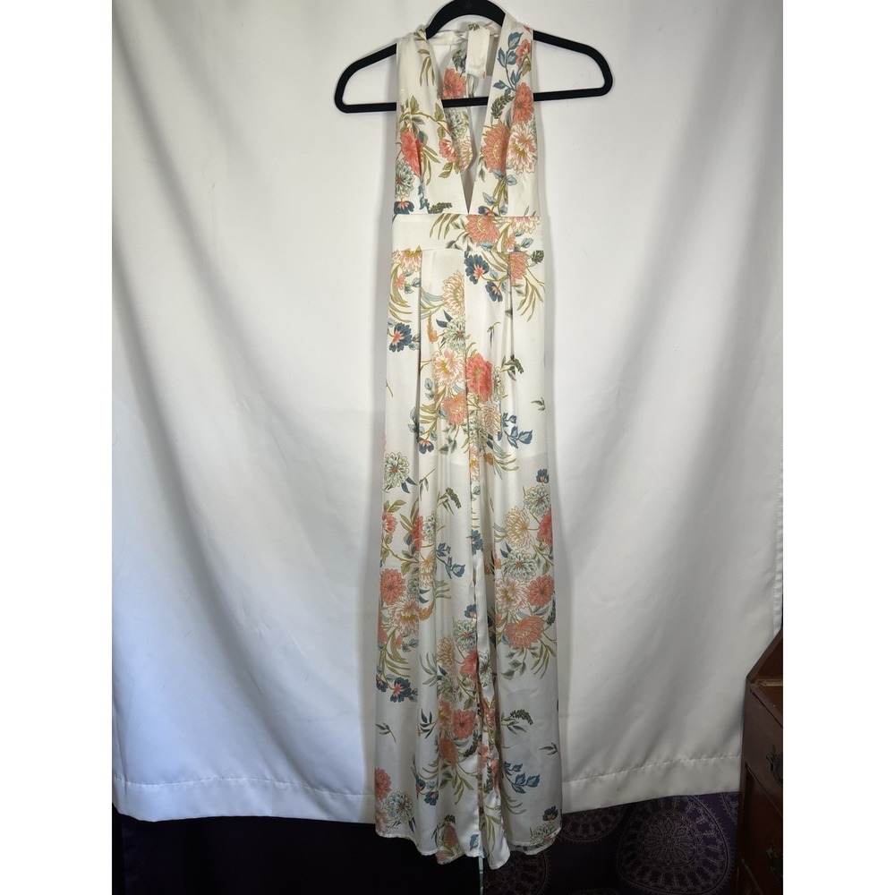 Women's Floral HalterNeck Jumpsuit Summer Romper Resort Vacation Beach
